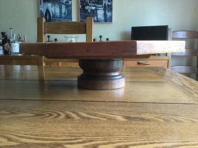 £150 • Buy ANTIQUE LARGE WOODEN MAHOGANY ROTATING LAZY SUSAN STAND LATE 1800s
