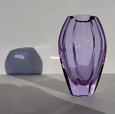 Moser Corsica Diva Amethyst Violet Alexandrite Neodymium Crystal Bud Vase Purple • $350