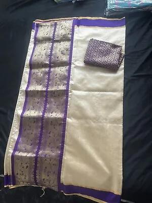 £19.99 • Buy Saree+  Blouse New Sari Indian Pakistani Wedding Designer Bollywood Party Wear