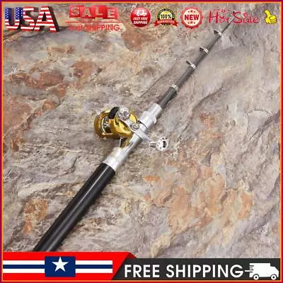 2Mini Portable Pocket Fish Pen Aluminum Alloy Fishing Rod Pole Reel Combos • $11.79