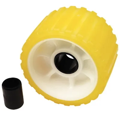 $29.70 • Buy 3 Inch Wide X 5 Inch OD Boat Trailer Yellow Rubber Ribbed Wobble Roller
