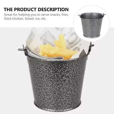 Mini Metal Bucket For Snacks And Desserts - Vintage Stainless Steel Tin Pail • $11.78
