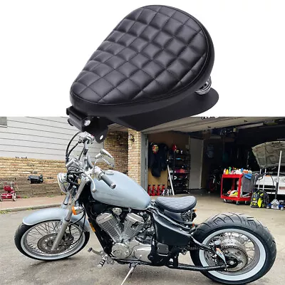 Motorcycle Spring Solo Seat Saddle W/ Base Plate For Honda Shadow Bobber Chopper • $69.52