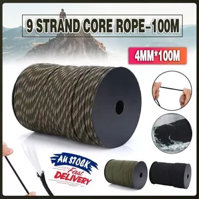 9 Strand Core Rope-100M 550 Paracord Parachute Cord Lanyard Mil Spec Type III AU • $17.30