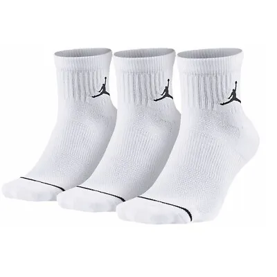 Jordan Nike Authentic Jumpman Quarter Socks Men Or Women SX5544-100 • $17.99