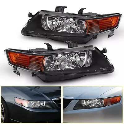 FOR 04-05 Acura TSX Headlights Projector Head Lamp Black 04-05 LEFT & RIGHT EOE • $139.64