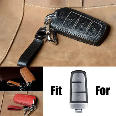 $24.50 • Buy Genuine Leather Car Remote Key Case Cover Holder Bag For Volkswagen VW Passat CC
