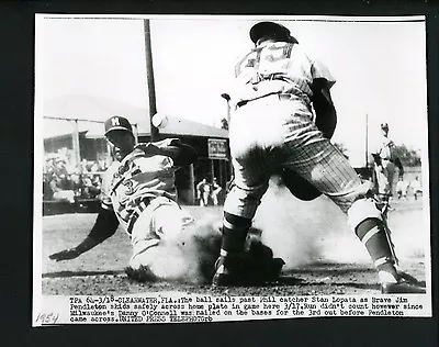 Jim Pendleton & Stan Lopata 1954 Press Photo Milwaukee Braves Phillies • $9.99