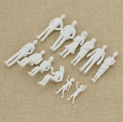 1:25 Scale Model White Figures Unpainted People ABS Crafts Accessories 10 Pcs • $3.70