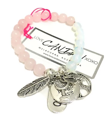 Thong Friendship Godmother Mum Gift Bracelet Live Love Laugh Angel Wine Charms • $24.95