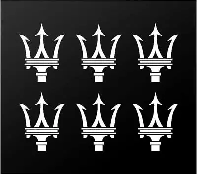 Maserati Trident Logo Decals Car Interior Exterior 6 Small Vinyl Stickers • $5.49