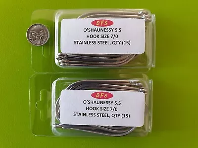 30x DFS Size 7/0 O'shaughnessy STAINLESS STEEL Fishing Hooks • $16.70