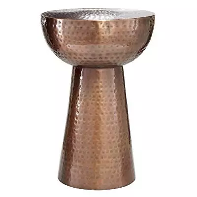 Deco 79 Metal Round Accent Table With Hammered Design 14 X 14 X 20 Bronze • $82.69