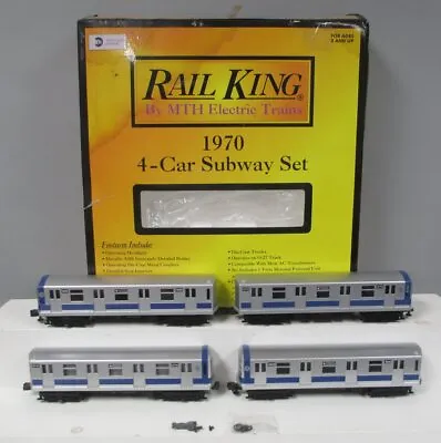 MTH 30-2122-1 O Gauge MTA New York City R-42 Subway Car Set With PS1 EX/Box • $294.87