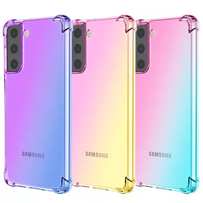For Samsung S24 S23 S22 S21 S20 S10 Luxruy Shockproof Aurora Gradient Clear Case • $12.99