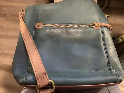 The Sak - Ashland Leather Crossbody Handbag - Dusty Blue - Used • $23