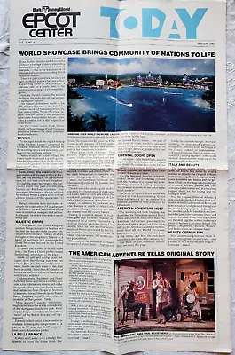 Rare Winter 1982 Disney Epcot Center Today Grand Opening Newsletter Vol. 1 No. 3 • $16.99