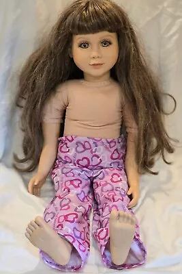 VTG My Twinn Poseable Doll Bangs Long Brown Hair 2002 Purple Heart Pjs Hazel Eye • $39.99