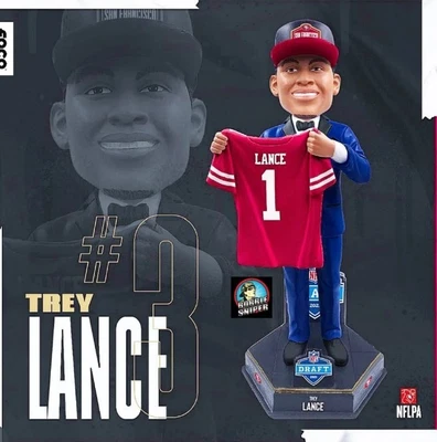 $120 • Buy TREY LANCE Draft Day Bobblehead #'d/321 NIB!  San Francisco 49ers