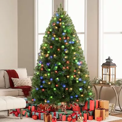 7.5FT Prelit Artificial Christmas Tree W/ Lights Snow Flocked Holiday 83 • $85.99