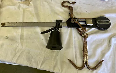 £55 • Buy Vintage Butcher's Steelyard Scale - Stainless Bar - Weigh 100 Lbs By 1 Lb Notch.