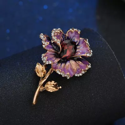 Elegant Colorful Enamel Flower Brooch Vintage Brooch Pin Antique Jewelry Gift • $6.29