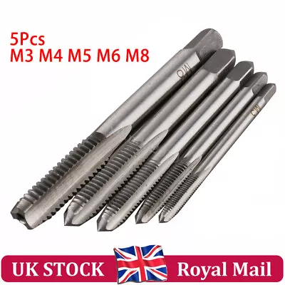 5Pcs 3mm 4mm 5mm 6mm 8mm HSS Screw Thread Metric Taper Plug Tap Hand Drill Tool • £4.99