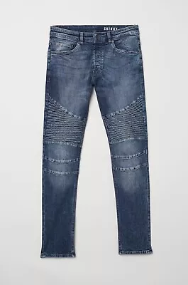 H&M Men’s Biker Jeans Skinny Dark Blue Size 36 ( New) • $15