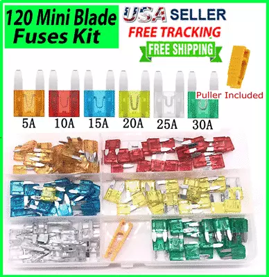 120pcs MINI Blade Fuse Assortment Auto Car Motorcycle SUV FUSES Kit APM ATM UTV • $6.59