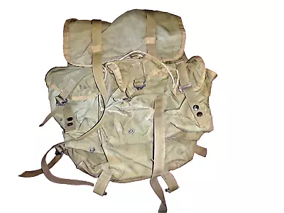 Vintage US Military Green Olive Nylon Combat Backpack Rucksack LC-1 W/o Frame • $1