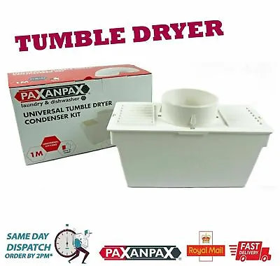 White Universal Tumble Dryer Indoor Condenser Vent Kit Box With Hose Adopter • $14.55