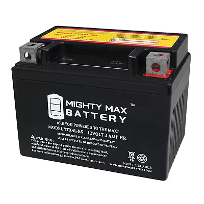 Mighty Max YTX4L-BS SLA Battery For E-Ton Rascal 40 VIper Jr 40E ATV • $19.99