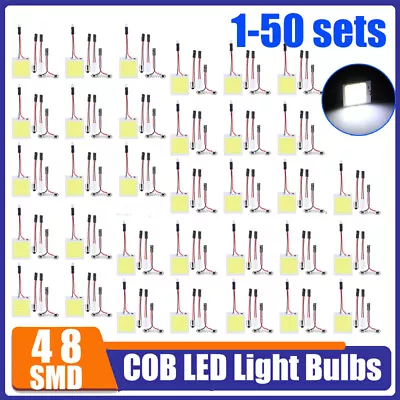 48SMD COB White LED Panel Festoon T10 BA9S Car Interior Dome Map Light Bulbs LOT • $5.44