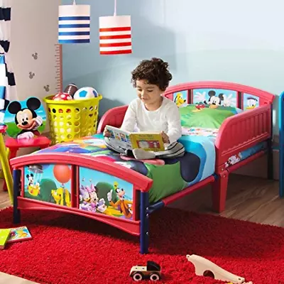 Toddler Bed Plastic Safe Comfortable Disney Mickey Mouse For Little Boys Girls • $80.80