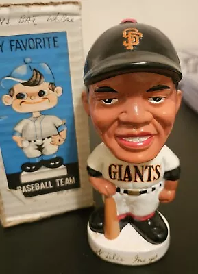 RARE Vintage 1960's WILLIE MAYS Nodder Bobbblehead Made In Japan W Original Box • $305