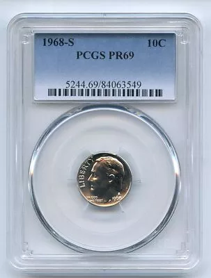 1968 S 10C Roosevelt Dime PCGS PR69 • $2.25
