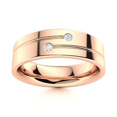 Engagement Mens Band Solid 14K Rose Gold Natural Diamond 0.04 Ct 5 Mm All Sizes • $1060.05