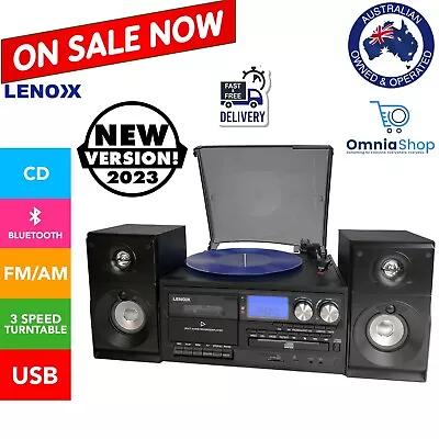 $261.97 • Buy Stereo System Turntable Vinyl Record Player Cassette Recorder CD Bluetooth USB