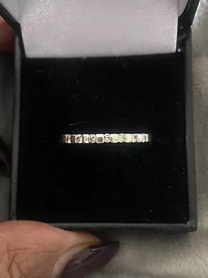 9CT White Gold 0.20ct Real Diamond Eternity Ring  Size S • £135