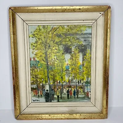 Vintage Oil Painting French Impressionist Joseph Rettier Mid Century City 13.5” • $314.96