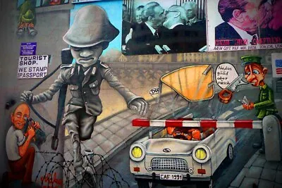 £4.10 • Buy Berlin Wall Artwork Street Art Mural Graffiti Friedrichshain Germany Photograph