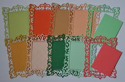 10 Frames Lace Edge Mix Colour Embossed Card Craft Making Scrapbooking Toppers • £2.20