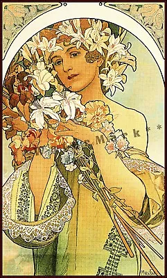 Flowers 1897 Art Nouveau Mucha Vintage Poster Print Retro Style Art Wall Decor • $21.58