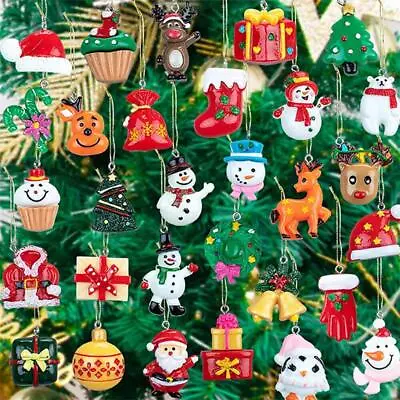 22 Pack Mini Resin Christmas Ornaments Xmas Tree Hanging Decoration Figurines • $8.79