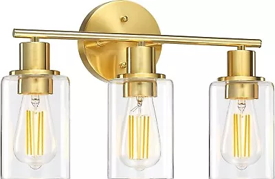 17 W Gold 3-Light Bathroom Vanity Light Fixture Modern Wall Sconce Over Mirror • $35.99