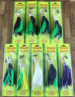 Candy Bar 6  Troll Feather Rigged Trolling Lures LOT OF 9 • $72