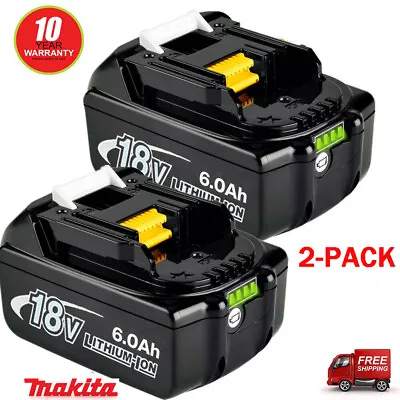 £41.59 • Buy 2x 6.0Ah For Makita 18V BL1860B 18Volt LXT Li-Ion Cordless Battery BL1830 BL1850