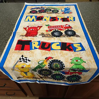 Monster Truck Mania Panel 23x42 Desiree's Designs Quilting Treasures • $7.99