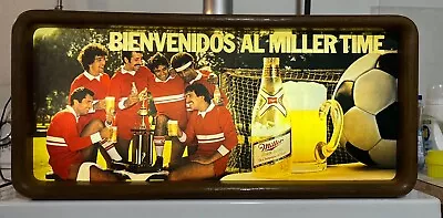 Vintage 80s Era Spanish Miller High Life Lighted Advertising Sign. Rare. • $300