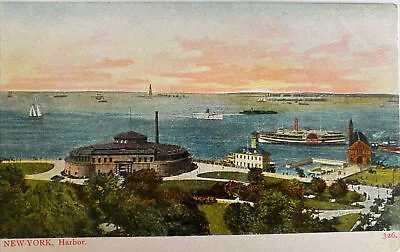 1907 Vintage Harbor Steam Boat Ship Ocean NY New York Undivided Back Postcard • $4.79